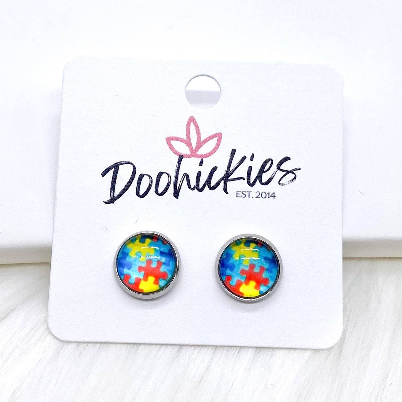 Autism Awareness Single Studs in Stainless Steel - Earrings