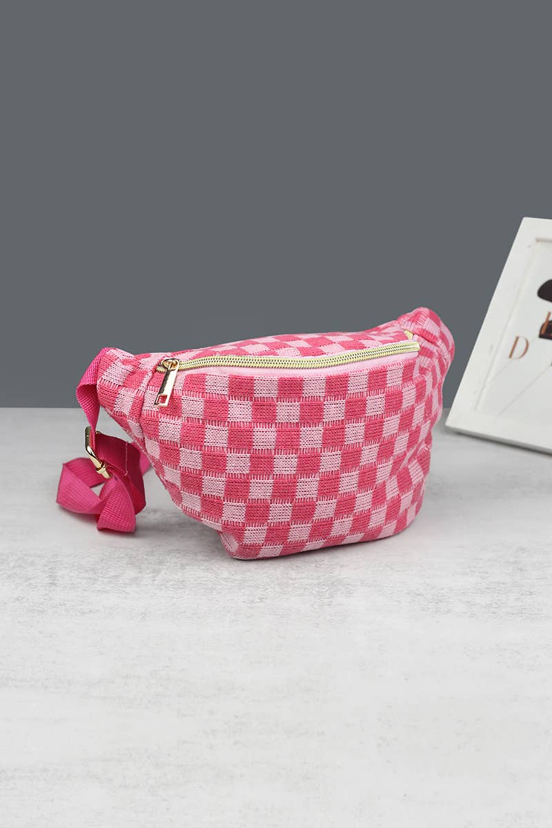 Checkered Crossbody Sling Belt Bag/ Fanny Pack