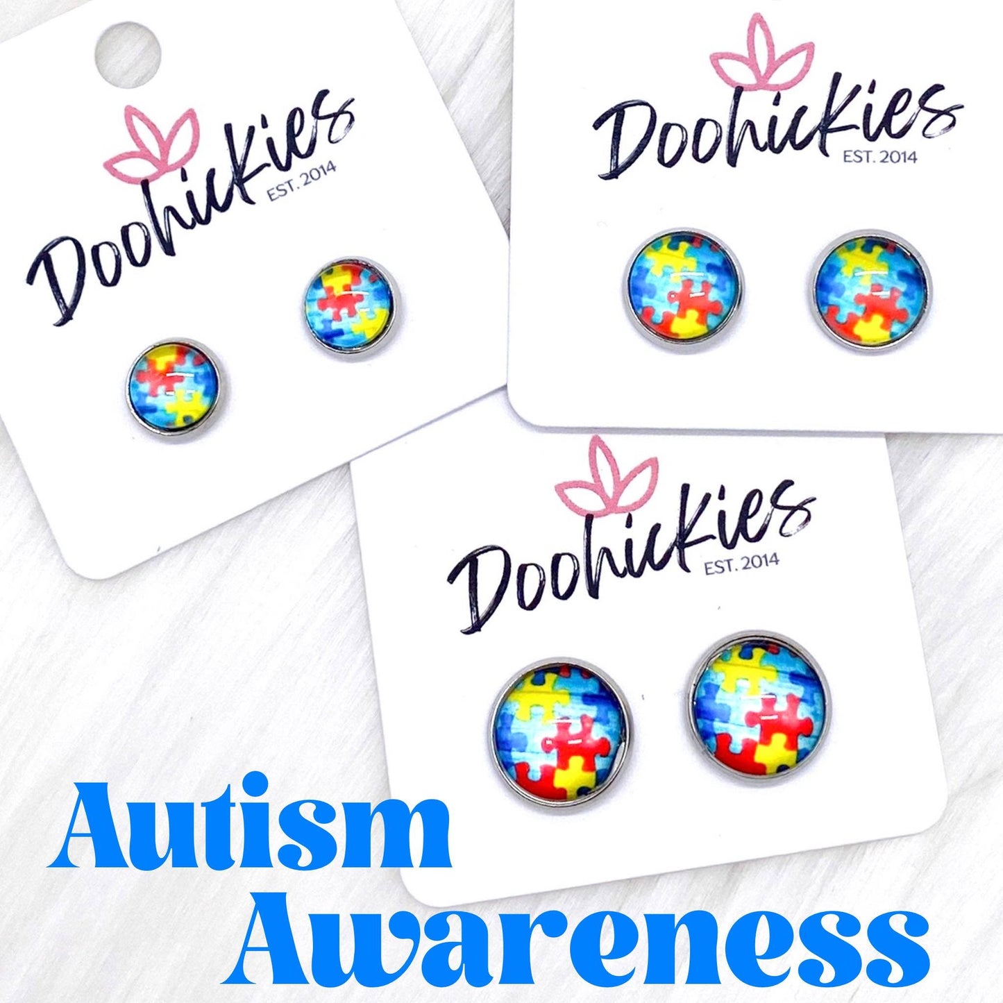 Autism Awareness Single Studs in Stainless Steel - Earrings