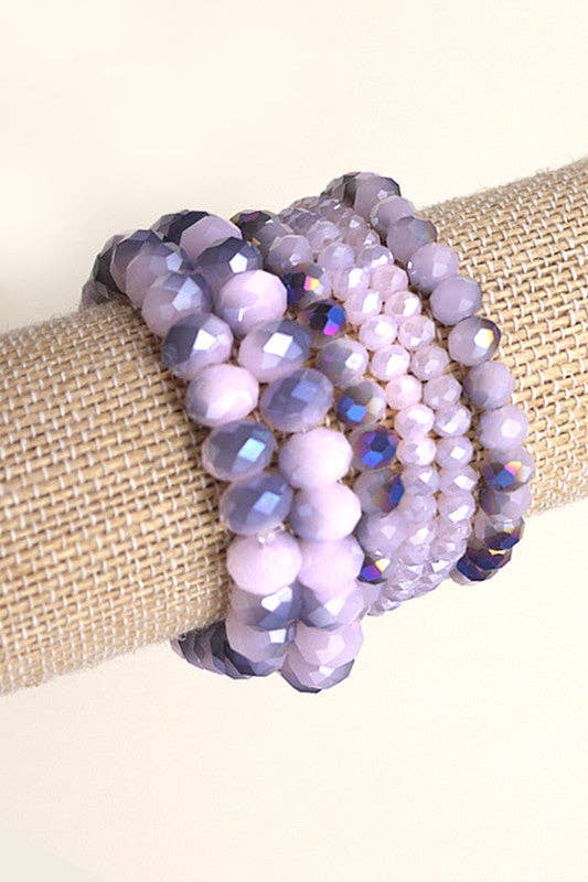 GLASS BEADED STRETCH BRACELET SET