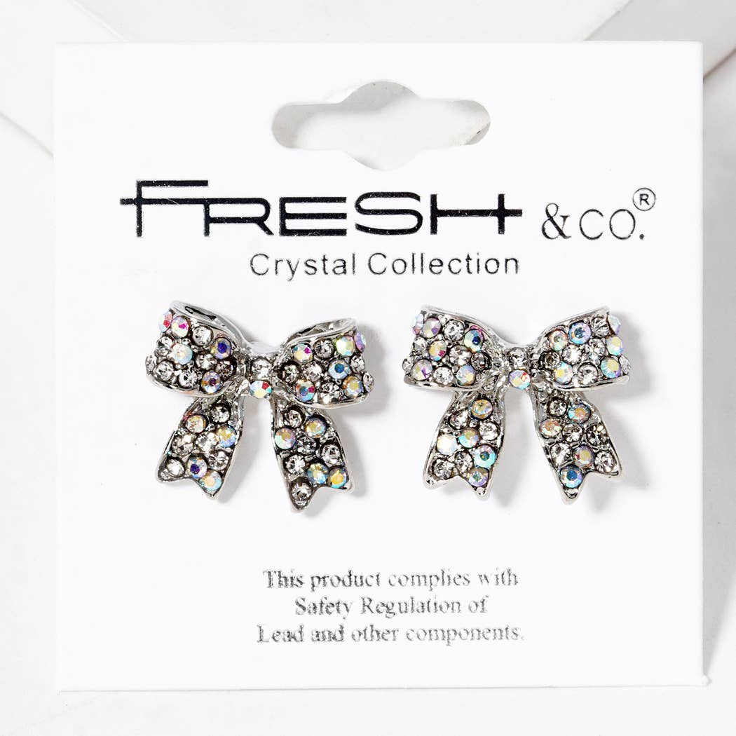 Rhinestone Bow Shape Post Earrings