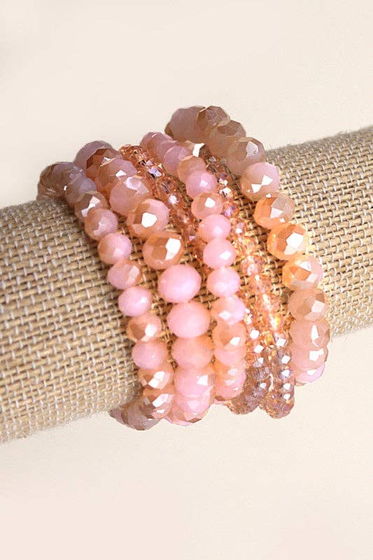 GLASS BEADED STRETCH BRACELET SET