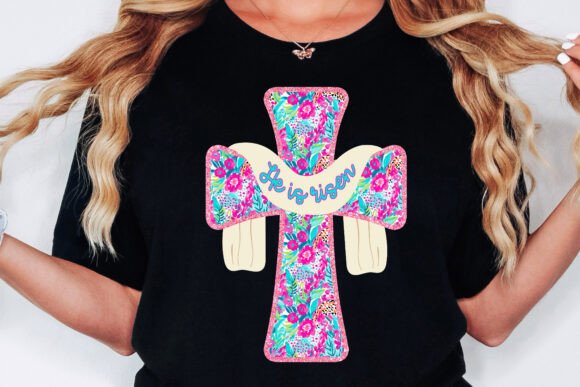 HE IS RISEN COLORFUL CROSS