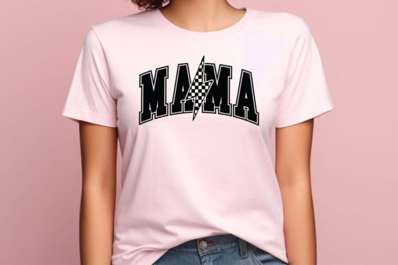 MAMA CHECKERED LIGHTENING BOLT