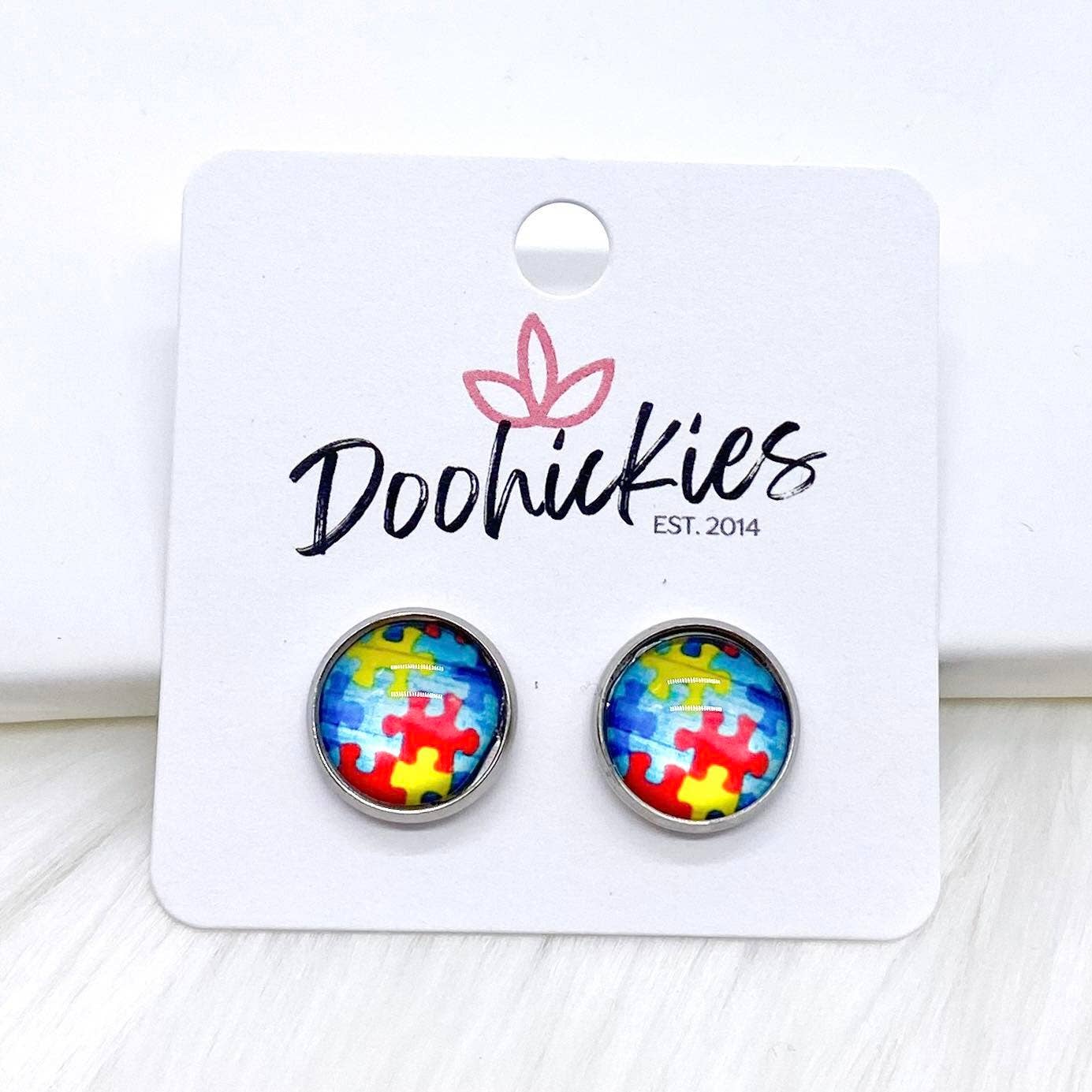 Autism Awareness Single Studs in Stainless Steel - Earrings
