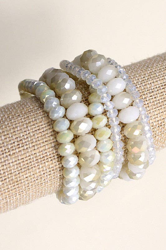 GLASS BEADED STRETCH BRACELET SET