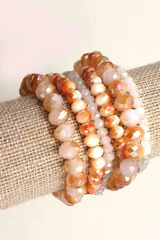 GLASS BEADED STRETCH BRACELET SET