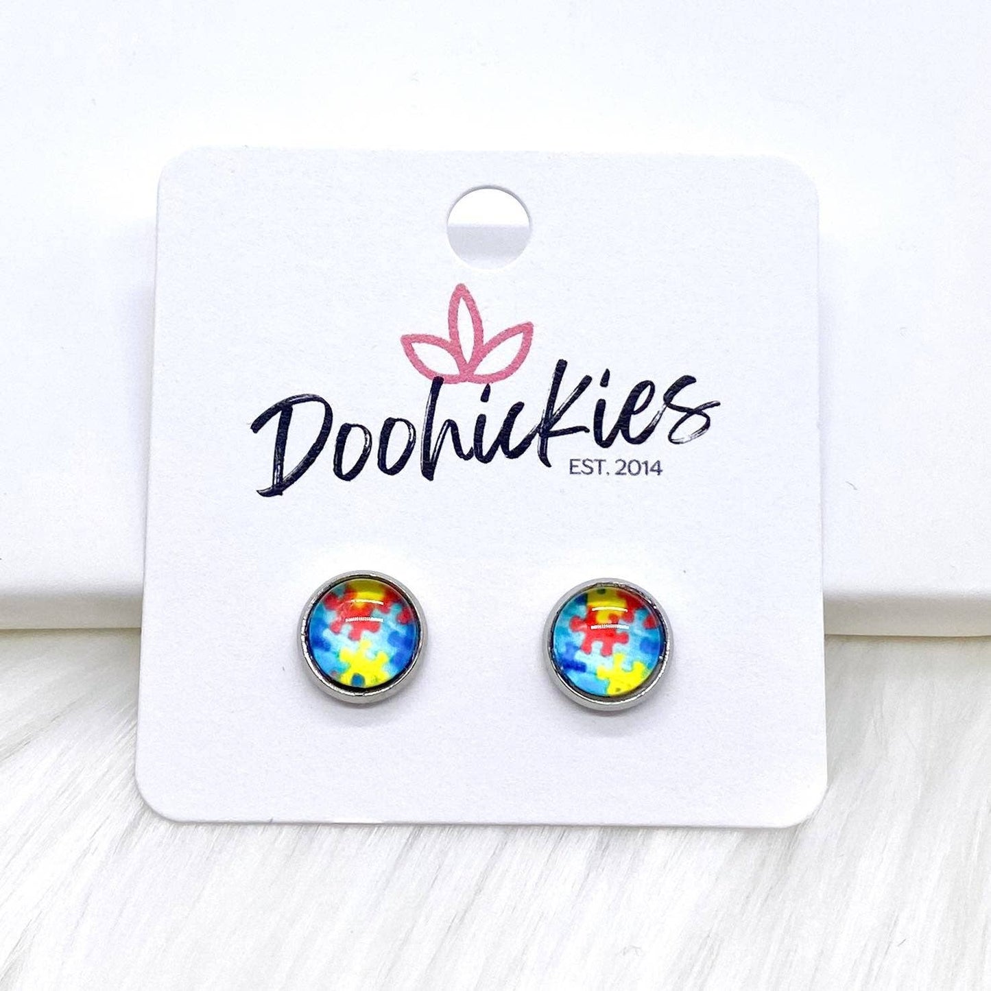 Autism Awareness Single Studs in Stainless Steel - Earrings