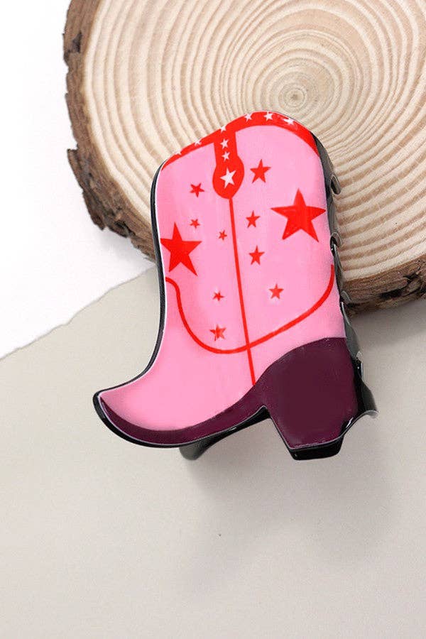 WESTERN COWGIRL BOOT HAIR CLAW CLIPS