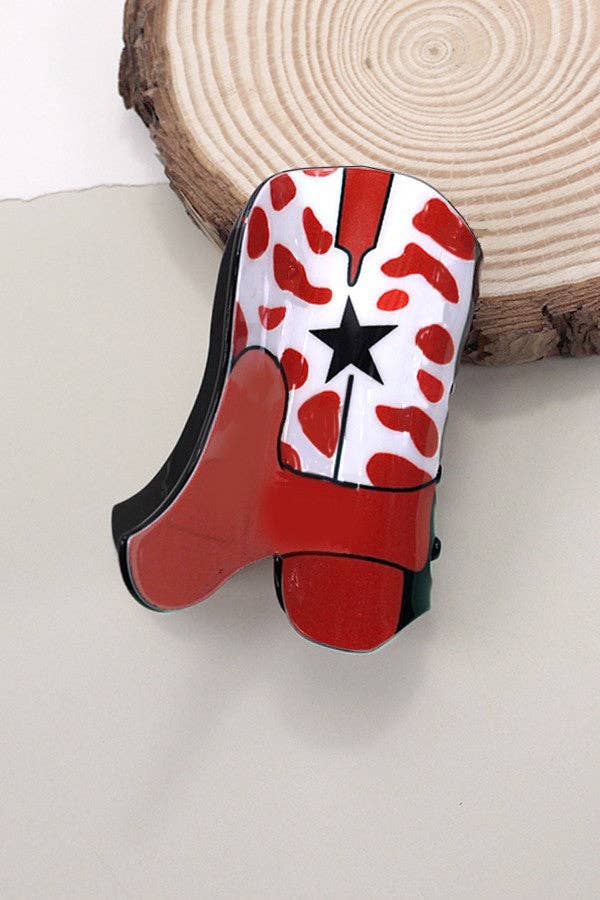 WESTERN COWGIRL BOOT HAIR CLAW CLIPS