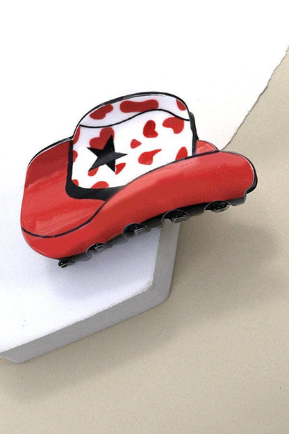 WESTERN COWGIRL HAT HAIR CLAW CLIPS