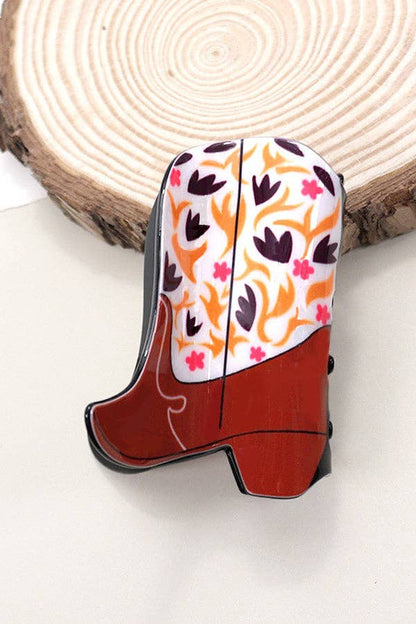 WESTERN COWGIRL BOOT HAIR CLAW CLIPS