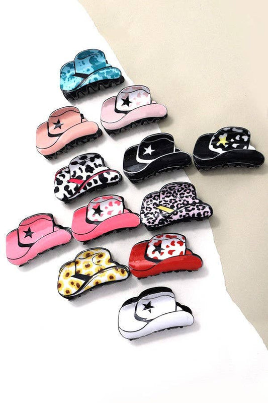 WESTERN COWGIRL HAT HAIR CLAW CLIPS