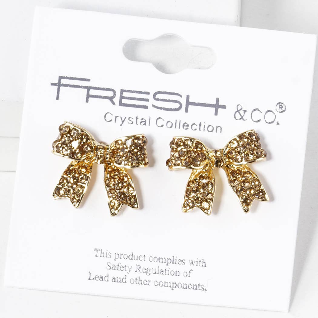 Rhinestone Bow Shape Post Earrings
