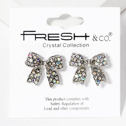 Rhinestone Bow Shape Post Earrings