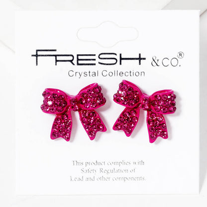 Rhinestone Bow Shape Post Earrings