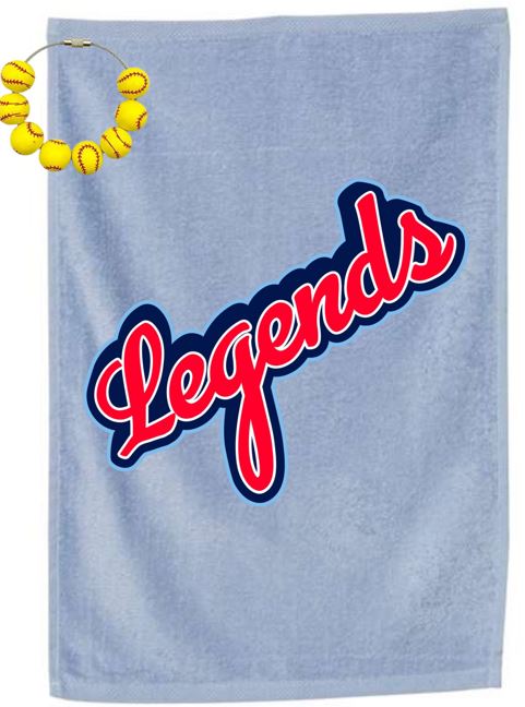 ENNIS TOWEL WITH SOFTBALL BEAD HOOK FOR BAG