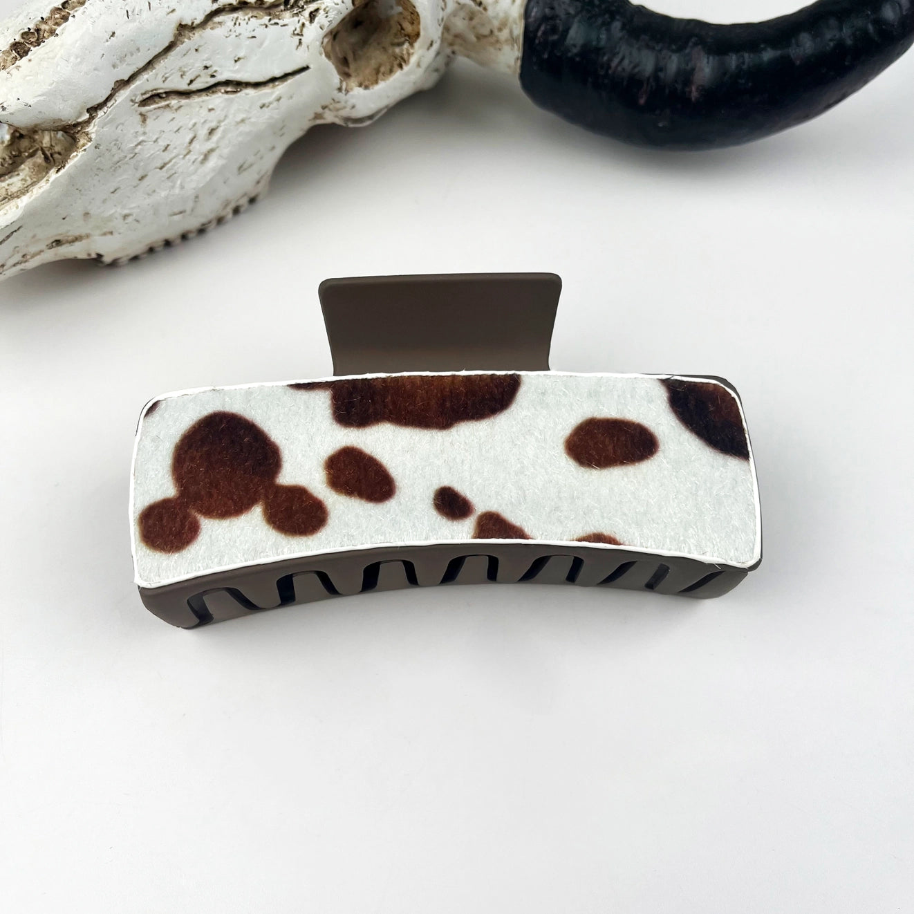 Western Cowboy Vintage Leather Hair Claw Clip