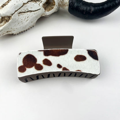 Western Cowboy Vintage Leather Hair Claw Clip