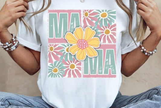 DISTRESSED FLORAL MAMA