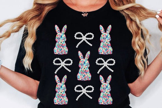 FLORAL BUNNY WITH BOWS