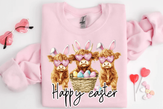 HIGHLAND COWS HAPPY EASTER