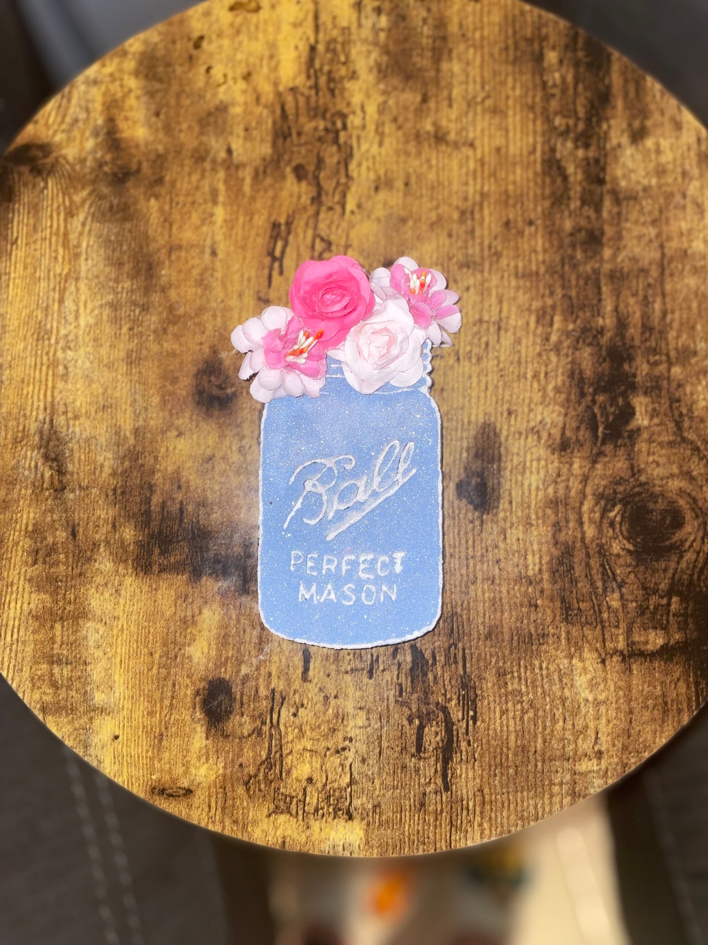 BALL MASON JAR WITH FLOWERS