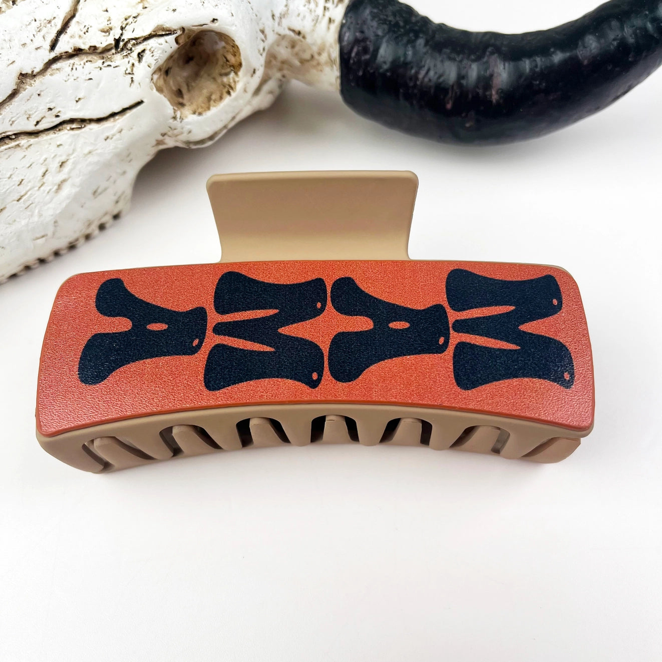 Western Cowboy Vintage Leather Hair Claw Clip