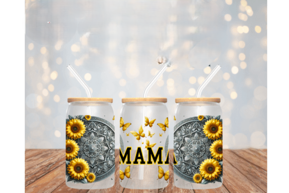 MAMA MIT SONNENBLUMEN &amp; SCHMETTERLINGEN