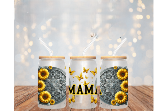 MAMA MIT SONNENBLUMEN &amp; SCHMETTERLINGEN