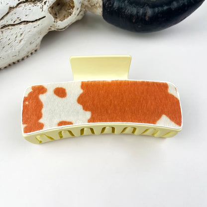 Western Cowboy Vintage Leather Hair Claw Clip