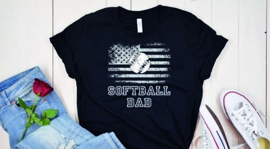 SOFTBALL DAD AMERICAN FLAG