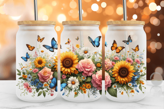 SPRING FLOWERS AND BUTTERFLIES