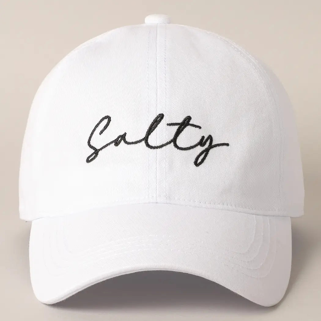 Salty Lettering Embroidery Baseball Cap
