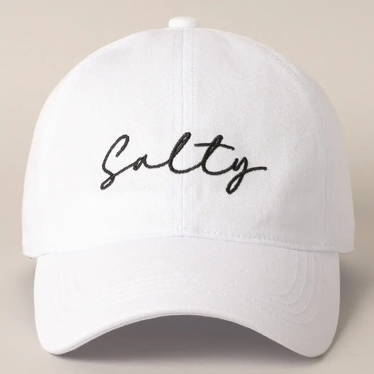 Salty Lettering Embroidery Baseball Cap