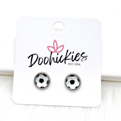 New Soccer Balls in Stainless Steel Settings -Sports Earring