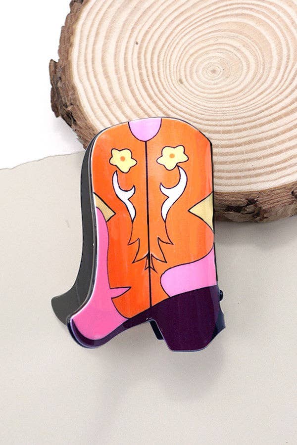 WESTERN COWGIRL BOOT HAIR CLAW CLIPS