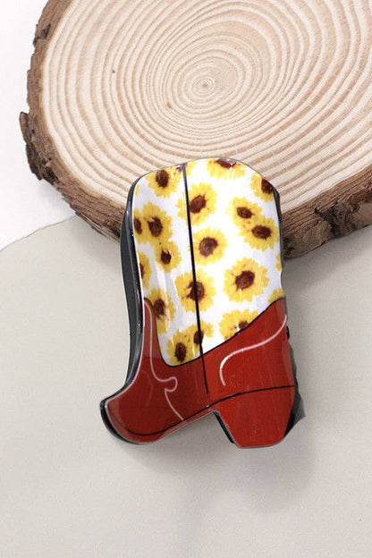WESTERN COWGIRL BOOT HAIR CLAW CLIPS