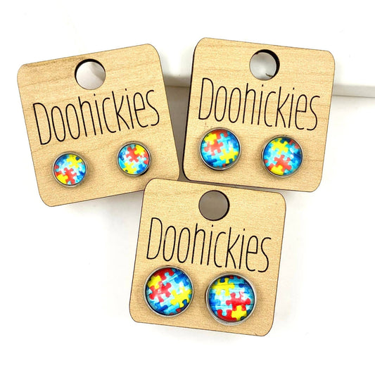 Autism Awareness Single Studs in Stainless Steel - Earrings