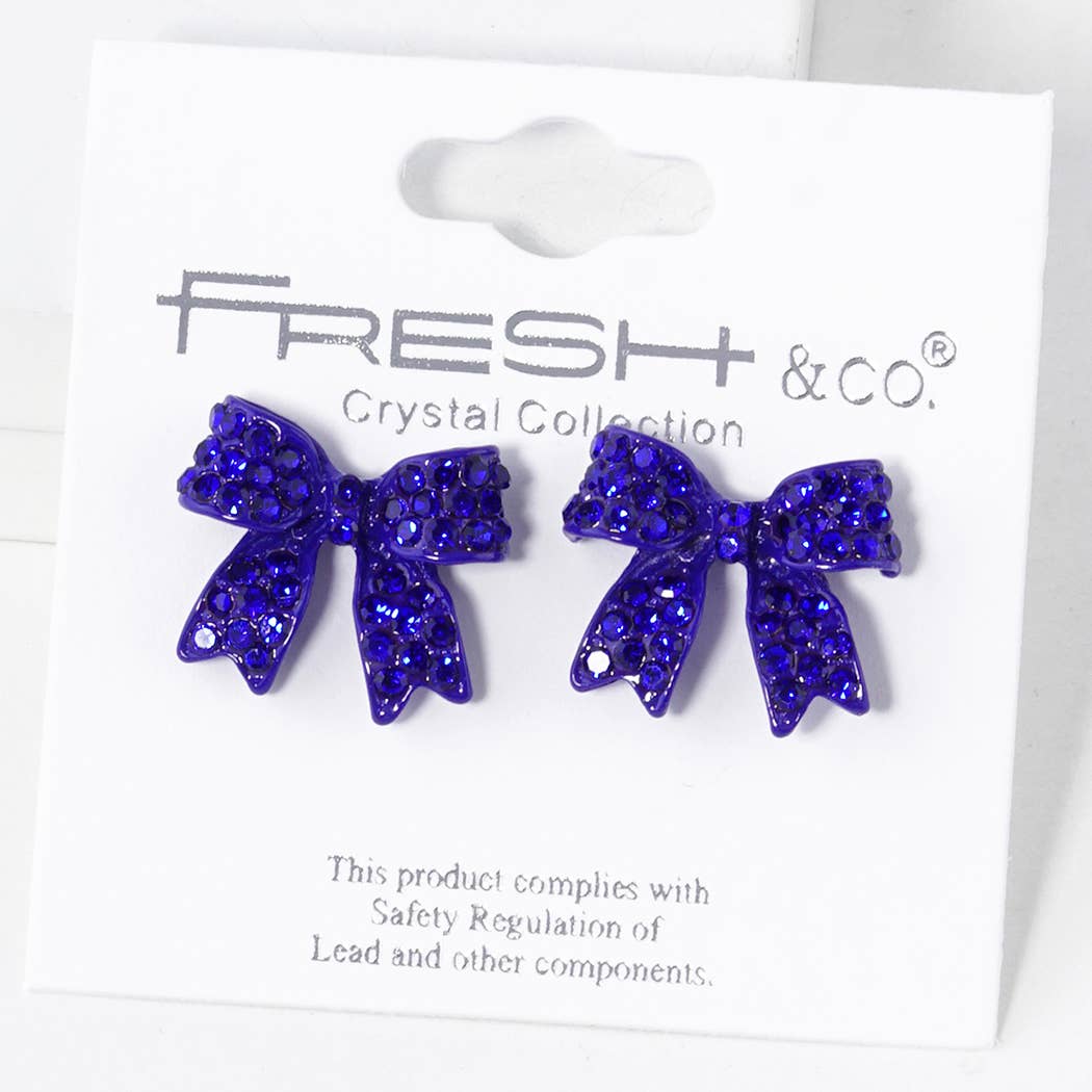 Rhinestone Bow Shape Post Earrings