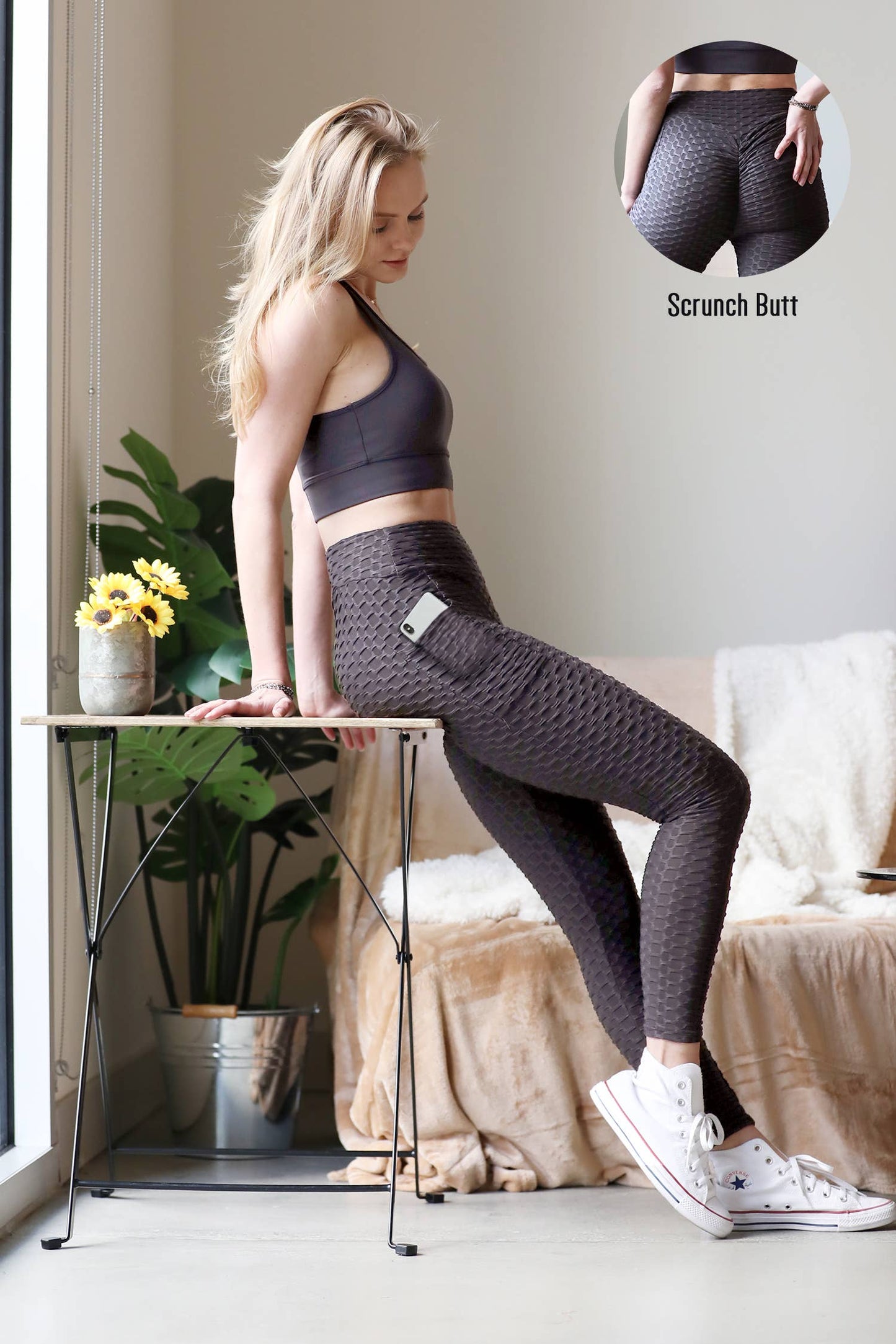 Honeycomb High Waist Butt Lift Leggings