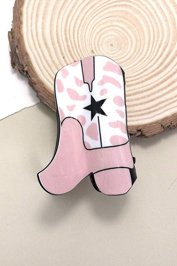 WESTERN COWGIRL BOOT HAIR CLAW CLIPS