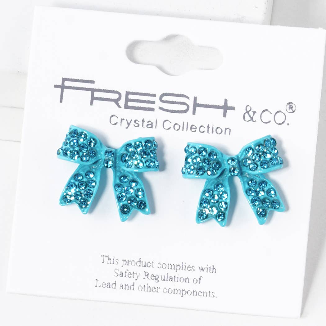 Rhinestone Bow Shape Post Earrings