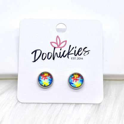 Autism Awareness Single Studs in Stainless Steel - Earrings