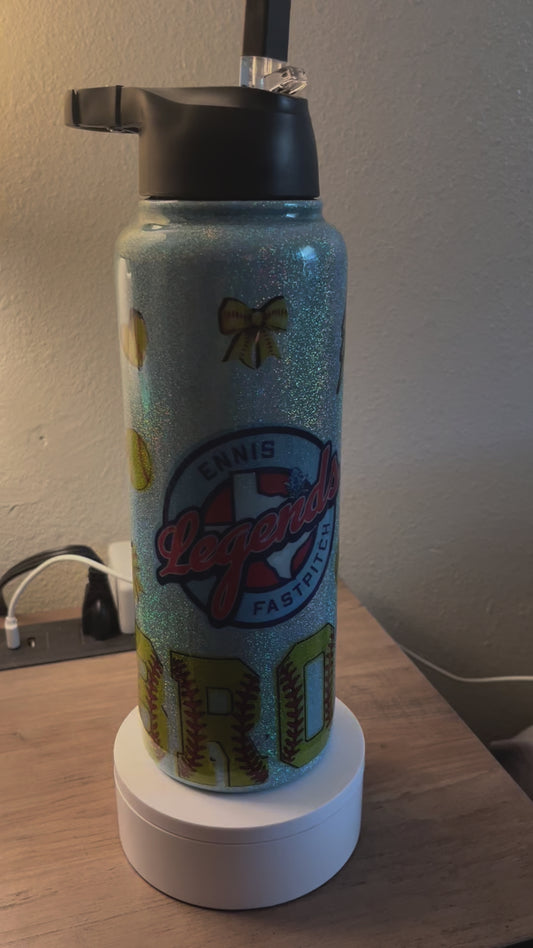 40 OZ WATER BOTTLE, COMES WITH 2 LIDS!
