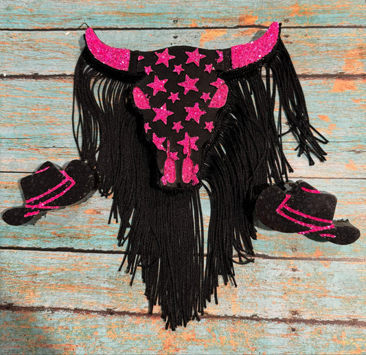 STAR BULLHEAD WITH SET OF COWBOY HAT VENT CLIPS